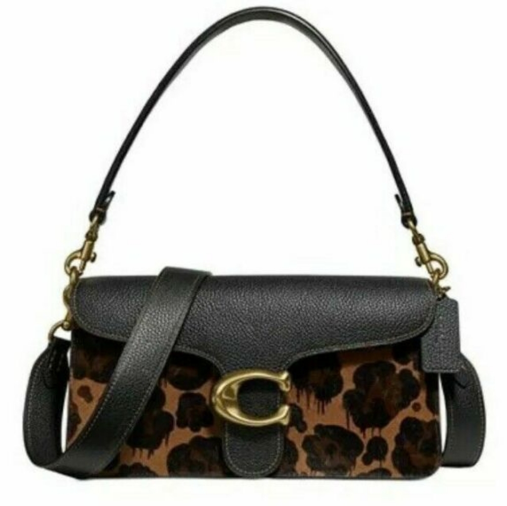 Tabby Cross Body Leopard Cowhide front